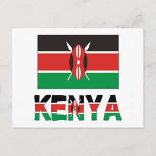 Carte Postale Kenya et drapeau kenyan