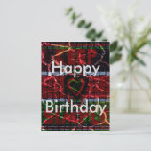 Carte Postale Kenya Joyeux anniversaire Rasta couleurs Texte (Debout devant)