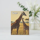 Carte Postale Kenya Masai Mara Giraffes Voyage (Debout devant)