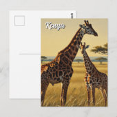 Carte Postale Kenya Masai Mara Giraffes Voyage (Devant / Derrière)