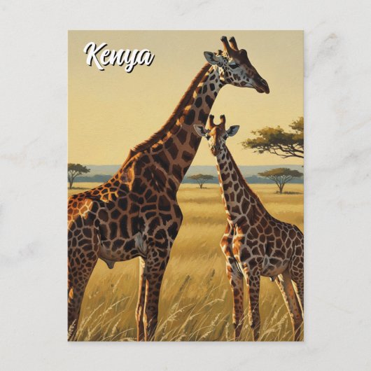 Carte Postale Kenya Masai Mara Giraffes Voyage (Devant)