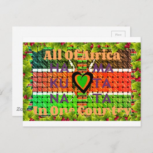 Carte Postale Kenya : Toute l'Afrique dans un pays - Drapeau tis (Devant / Derrière)