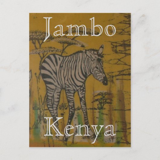 Carte Postale Kenya Wild Life African Safari Zebra (Devant)