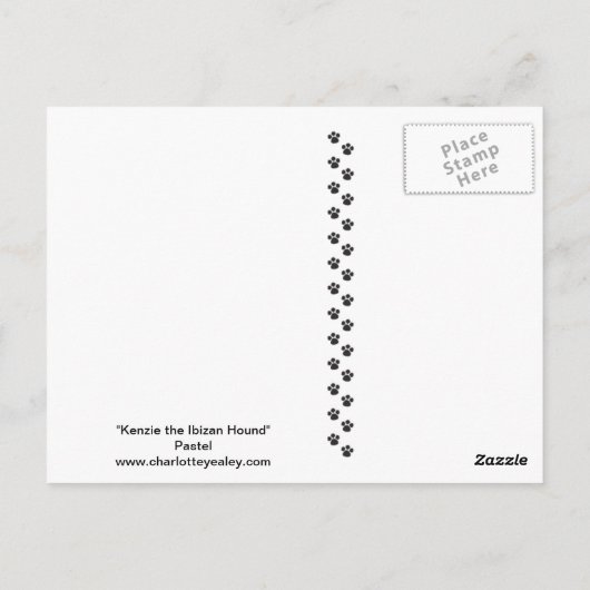 Carte postale Kenzie the Ibizan Hound Dog Art (Dos)