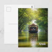 Carte Postale Kerala Houseboat Inde (Devant / Derrière)