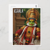 Carte Postale Kerala Inde Kathakali Interprète Voyage (Devant / Derrière)