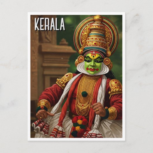 Carte Postale Kerala Inde Kathakali Interprète Voyage (Devant)