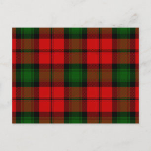 Carte Postale Kerr tartan rouge vert plaid