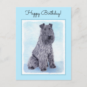 Carte Postale Kerry Blue Terrier peinture mignonne Chien d'origi