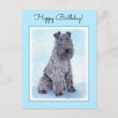 Carte Postale Kerry Blue Terrier peinture mignonne Chien d'origi (Devant)