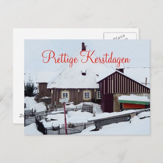 Carte Postale Kerstkaart Prettige Kerstdagen (Devant / Derrière)