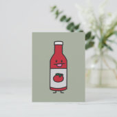 Carte Postale Ketchup Bouteille Sauce tomate Table condiment fan (Debout devant)