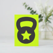 Carte Postale Kettlebell Avec Une Étoile Vide (Debout devant)