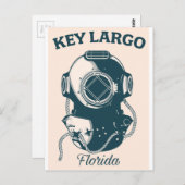 Carte Postale Key Largo Floride Nautical Plongée poster de voyag (Devant / Derrière)