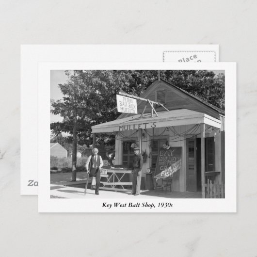 Carte Postale Key West Bait Shop, années 30 (Devant / Derrière)