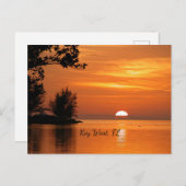 Carte Postale Key West, coucher de soleil de Floride, (Devant / Derrière)