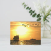Carte postale Key West, FL Sailboat Sunset (Debout devant)