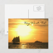 Carte postale Key West, FL Sailboat Sunset (Devant / Derrière)