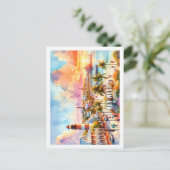 Carte Postale Key West Florida USA Famous Place aquarelle (Debout devant)