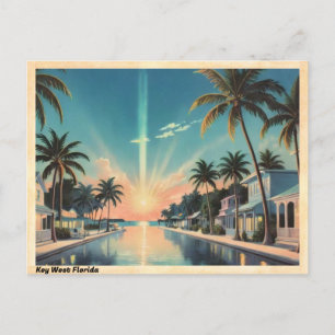 Carte Postale Key West Florida Waterfront Sunset Vintage