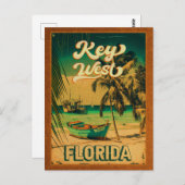 Carte Postale Key West Floride Coucher de soleil Vacances Souven (Devant / Derrière)