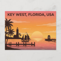 Key West Floride États-Unis Coucher de soleil Cart
