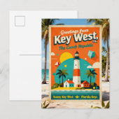 Carte Postale Key West Floride République Conch Rétro Voyage 193 (Devant / Derrière)