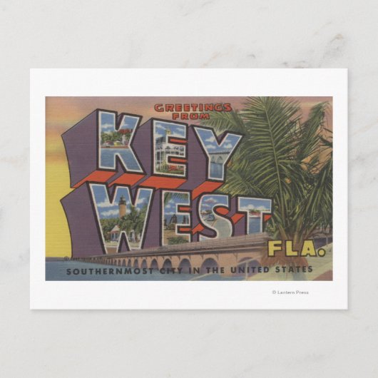 Carte Postale Key West, Floride - Scènes de grandes lettres (Devant)