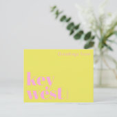 Carte Postale Key West Floride typographique jaune  (Debout devant)