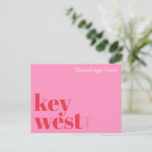 Carte Postale Key West Floride typographique rose (Debout devant)