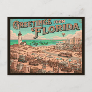 Carte Postale Key West Floride Voyage Rétro Années 1960