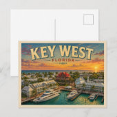 Carte Postale Key West Floride Voyage Vintage (Devant / Derrière)