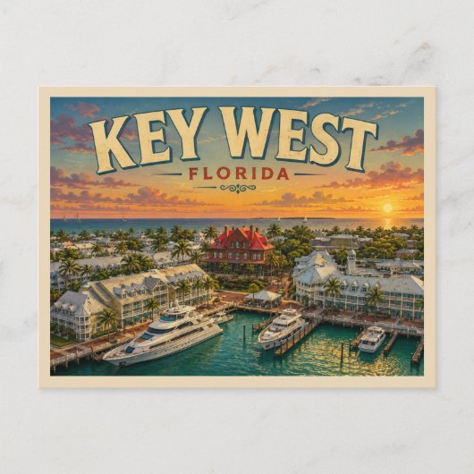 Carte Postale Key West Floride Voyage Vintage (Devant)