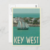 Carte Postale Key West Sunset Key style vintage (Devant / Derrière)