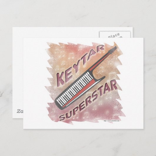 Carte Postale Keytar Superstar (Devant / Derrière)