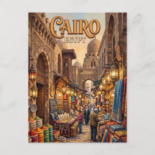 Carte Postale Khan el-Khalili Le Caire Égypte