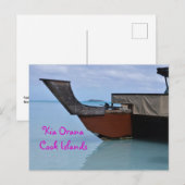 Carte Postale Kia Orana Polynesian Beach et Vaka (Devant / Derrière)