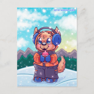 Carte postale Kiba's Snowy Day