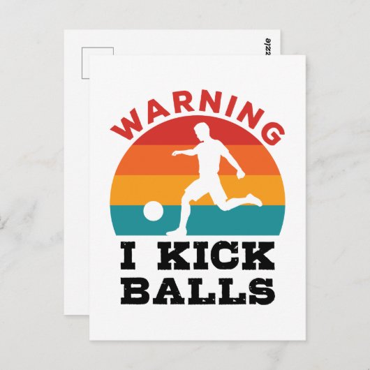 Carte Postale Kickball Warning (Devant / Derrière)