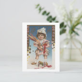 Carte Postale Kid Holding Fireworks et Rockets (Debout devant)