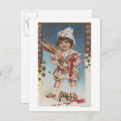 Carte Postale Kid Holding Fireworks et Rockets (Devant / Derrière)