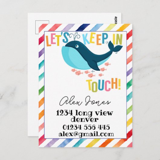 Carte Postale KIds restez en contact KIT (Devant / Derrière)