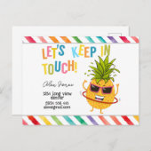 Carte Postale KIds restez en contact KIT Carré Sticker Favoriser (Devant / Derrière)