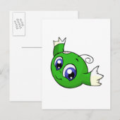Carte Postale Kiko vert de tourbillonnement (Devant / Derrière)