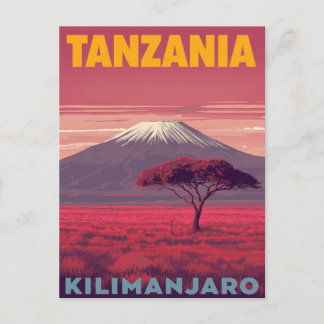 Carte Postale Kilimanjaro Tanzanie Voyage Rétro