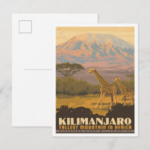 Carte Postale Kilimanjaro Tanzanie Voyage Vintage