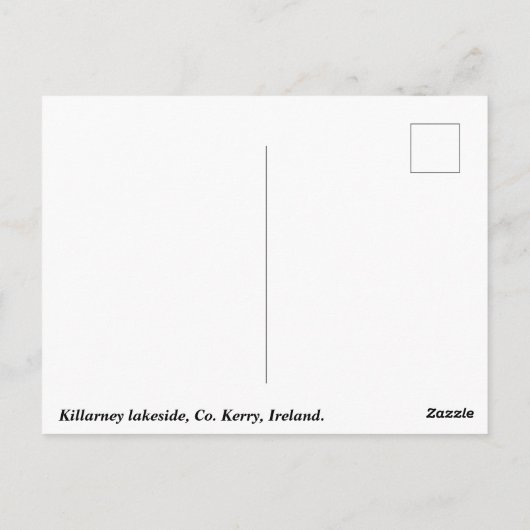 Carte Postale Killarney lakeside, comté de Kerry, Irlande (Dos)