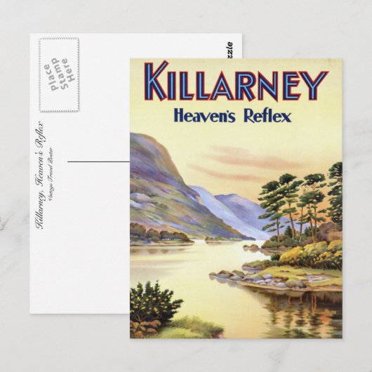 Carte Postale Killarney, le réflexe du ciel (Devant / Derrière)