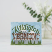 Carte Postale Killington Vermont Fun Retro Snowy Mountains (Debout devant)