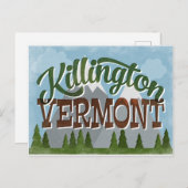 Carte Postale Killington Vermont Fun Retro Snowy Mountains (Devant / Derrière)